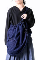 BISHOOL Wash Denim Volume OBI Bag