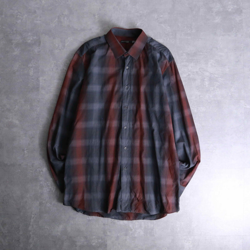 "Pierre Cardin" ombre check cotton poplin shirt