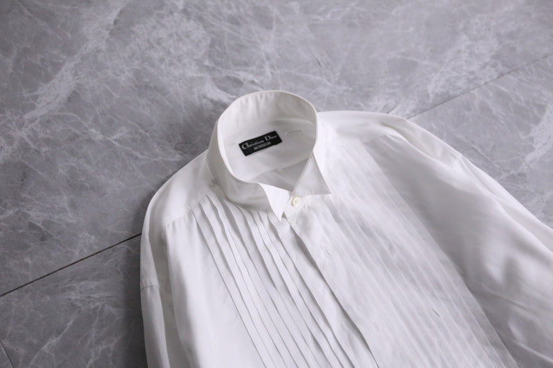 “Christian Dior”white ruffle dress shirt