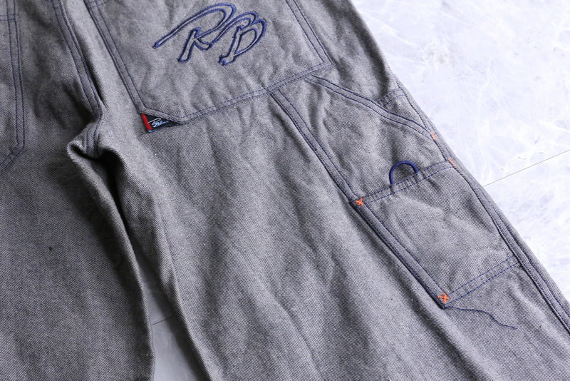 "Raw Blue" thick gray denim pants