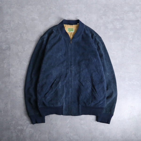 "Levi's" euro vintage sampling navy suede leather blouson