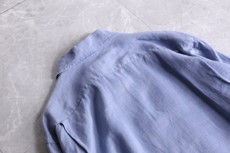 sax blue ramie dress shirts