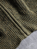 "L.L.Bean" melange green middle gage full zip knit