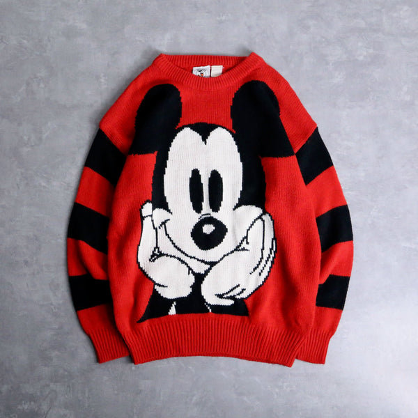 “mickey” design red color knit