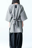 BISHOOL Bloom Jacquard OBI Top gray