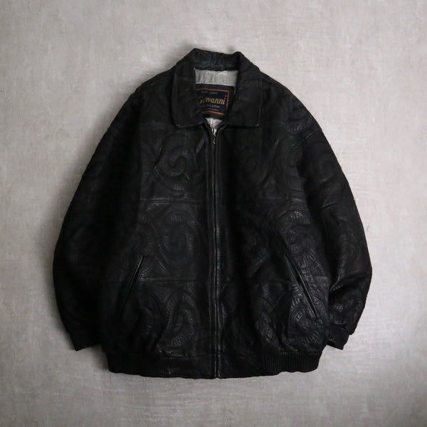 2000s Giovanni full embroidery leather jacket