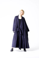 BISHOOL Wool Gabardine KIMONO Dress Coat dark blue