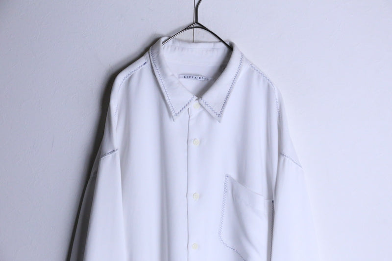 pure white design big rayon shirt