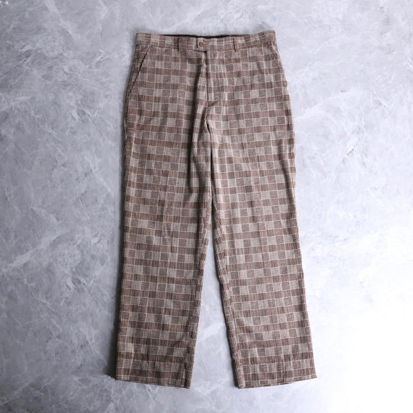 "Stacy Adams"plaid wide tapered pants