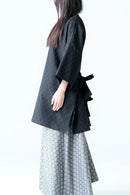 BISHOOL Bloom Jacquard OBI Top black