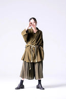 BISHOOL Cupra Jacquard 帯締 3Tuck Half Pants dark yellow