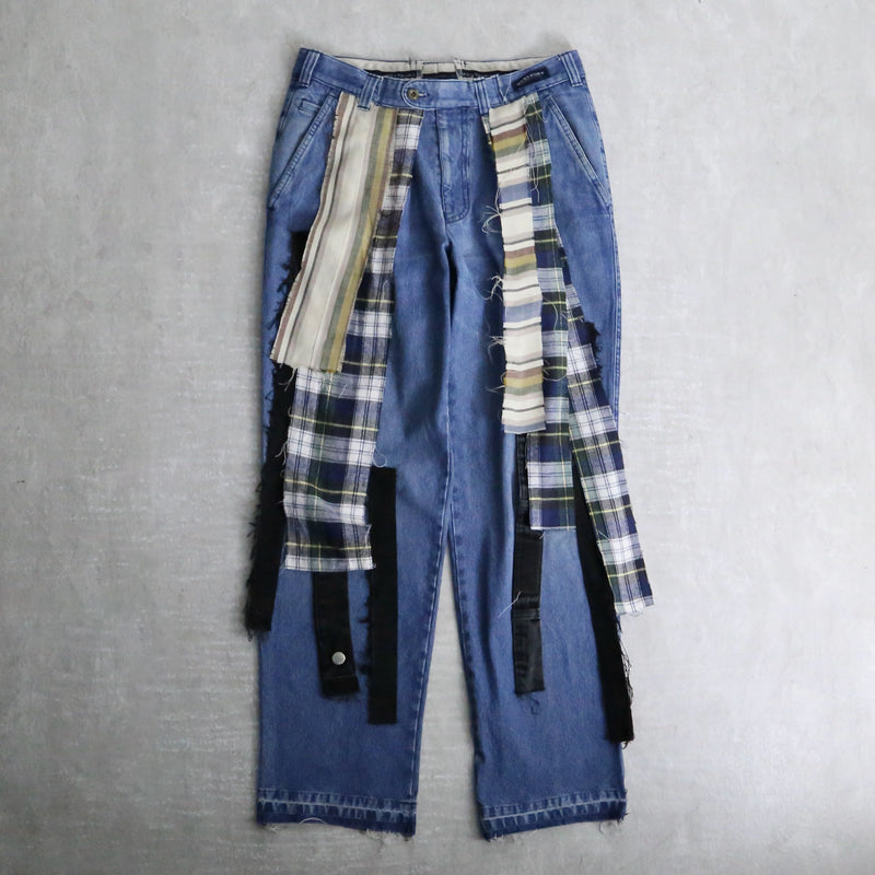 "Re:make" shirt fringes wide denim