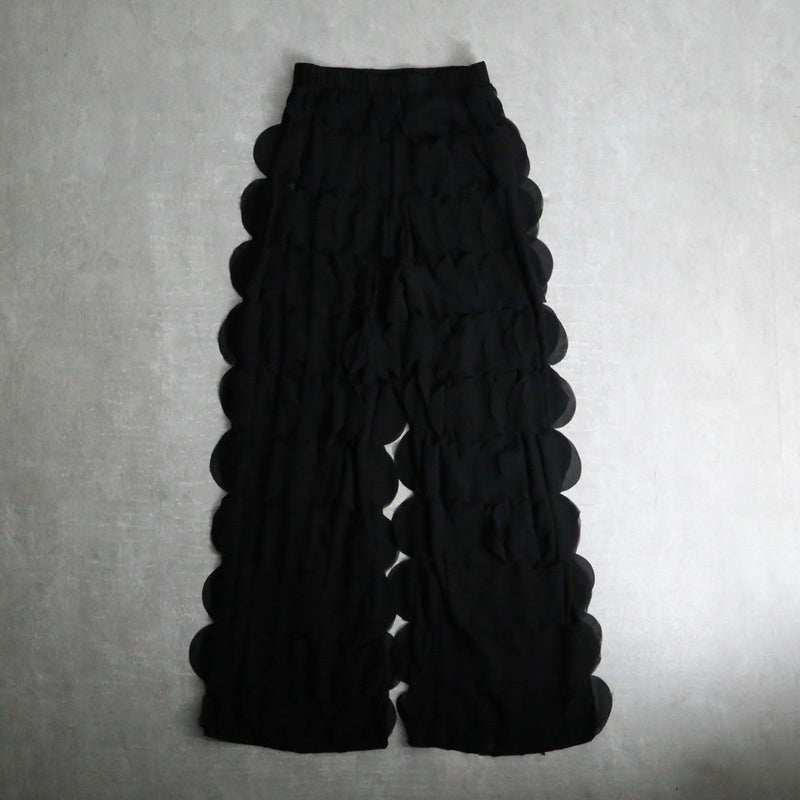 circular frills sheer easy pants