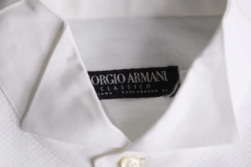 “GIORGIO ARMAMI”white bib front dress shirt