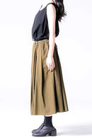 BISHOOL Wool Gabardine 帯締 3Tuck Half Pants mustard