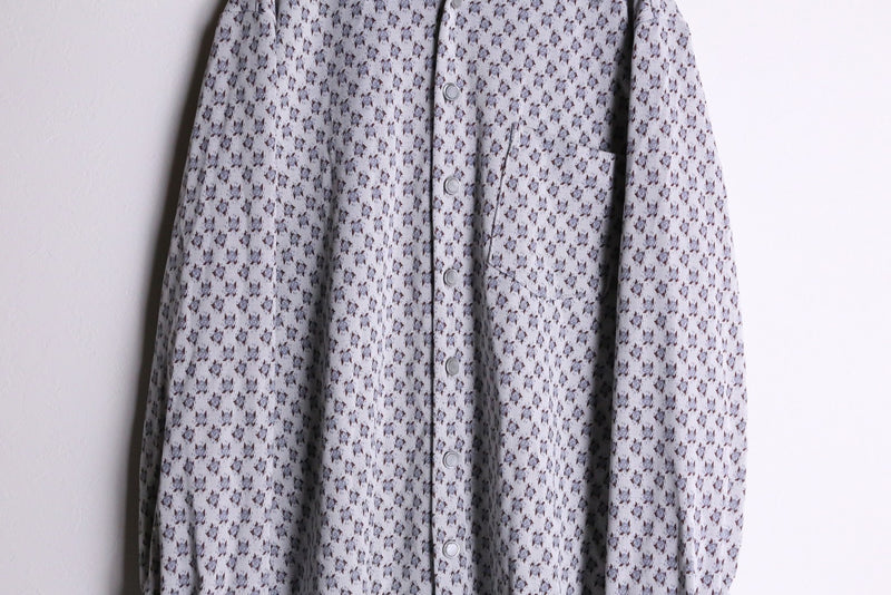 total pattern open-collar shirts