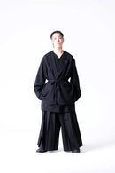 BISHOOL Wool Gabardine Fallen Collar Jacket