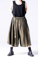 BISHOOL Cupra Jacquard 帯締 3Tuck Half Pants dark yellow