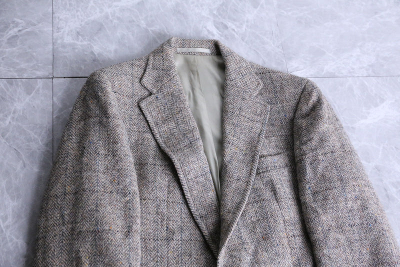 "Harris tweed" light grey tweed tailored jacket