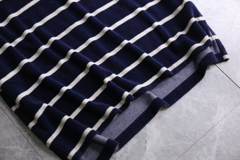 "Ralph Lauren" navy × white border polo shirt