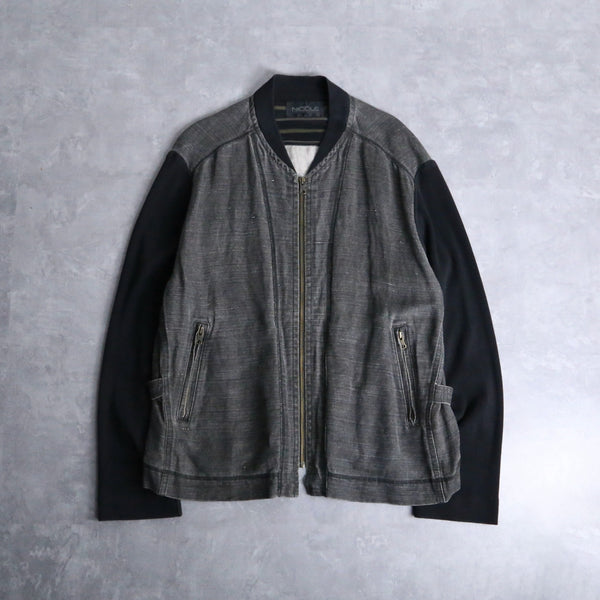 fade black switch design zip jacket