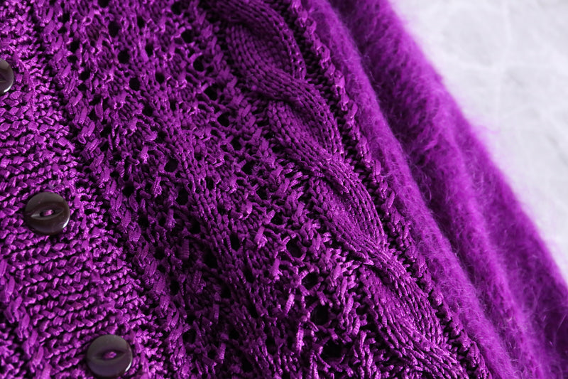 vivid purple short length alan cardigan