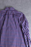 "HUGO BOSS" violet navy block check dress shirt