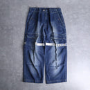 “M+F GIRBAUD” fade indigo shuttle pants [velcro : light gray]
