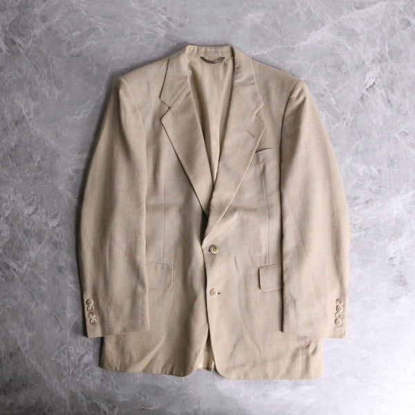 "Christian Dior" beige color check tailored jacket