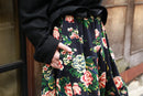 total flower pattern navy black cocoon pants