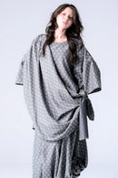 BISHOOL Bloom Jacquard Drape Cloth Top gray