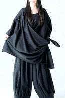 BISHOOL Bloom Jacquard Drape Cloth Top black