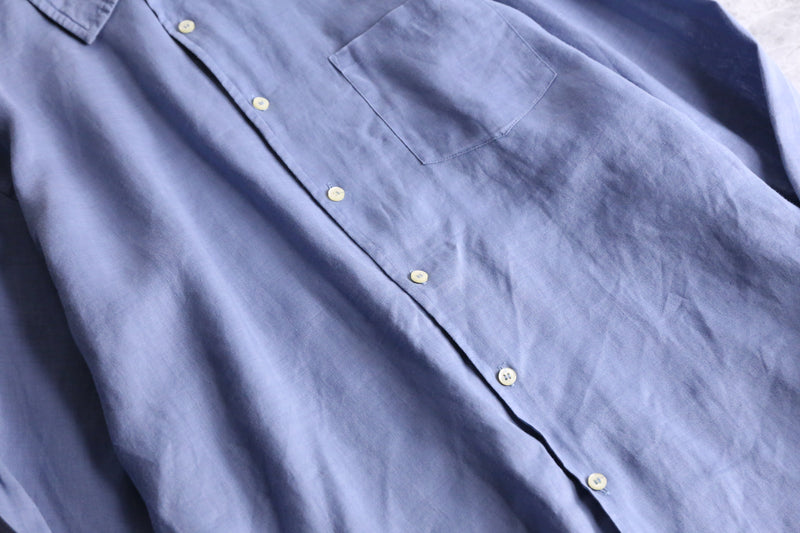 sax blue ramie dress shirts