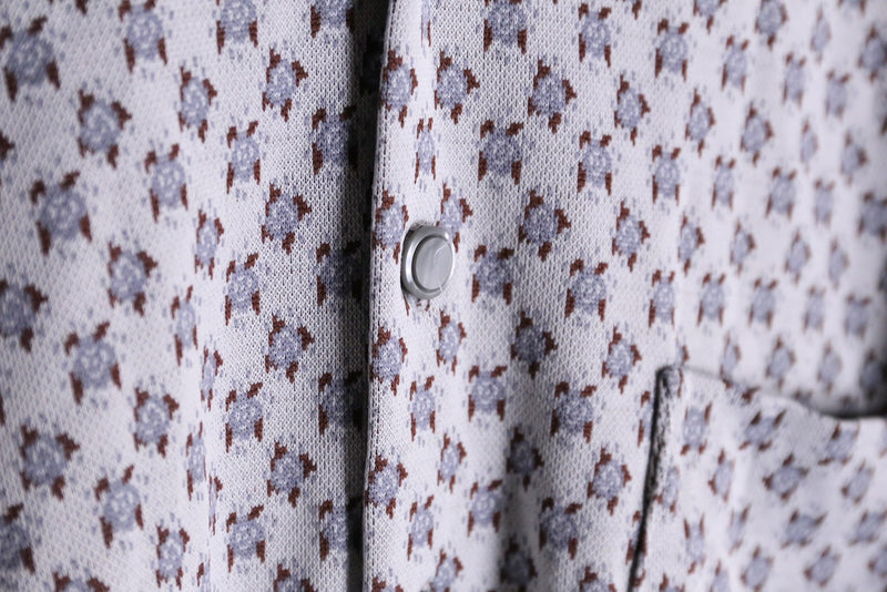 total pattern open-collar shirts