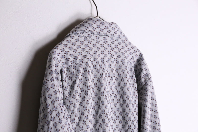 total pattern open-collar shirts