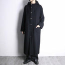 black single long hood coat