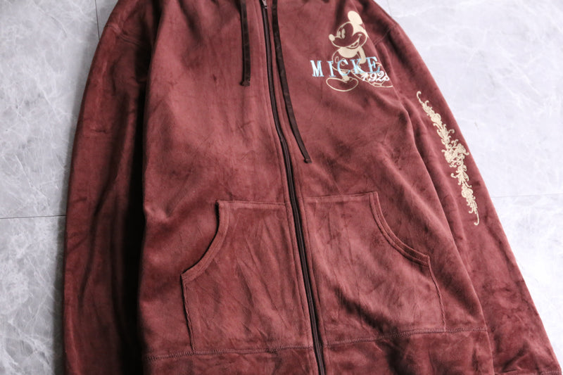 "Mickey" velour zip-up hoody