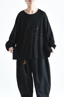 BISHOOL Sequins Embroidery Layered Cut Sew -花火 black-