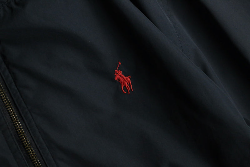 "Polo by Ralph Lauren" stand collar black nylon jacket