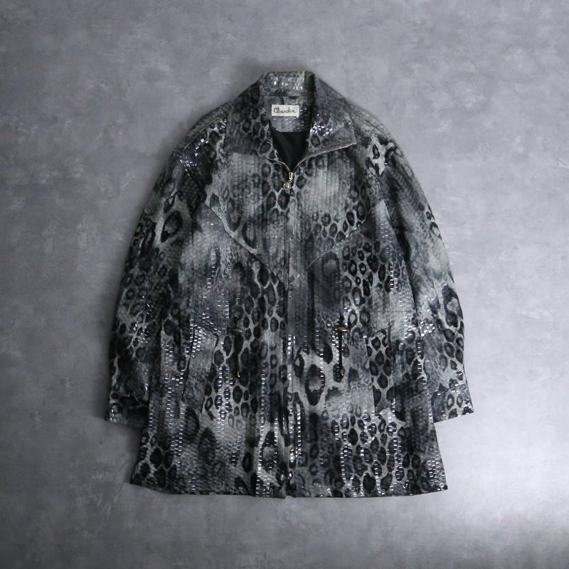 leopard pattern film pasting process jacket