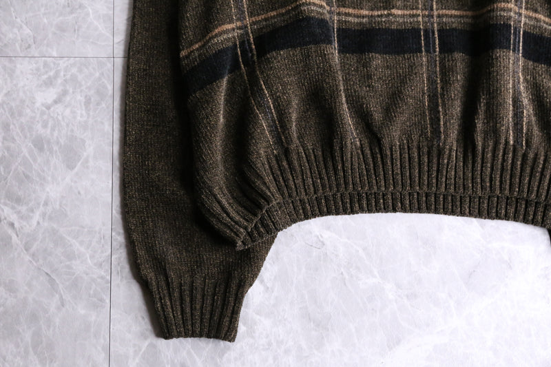 dark brown all over pattern check knit