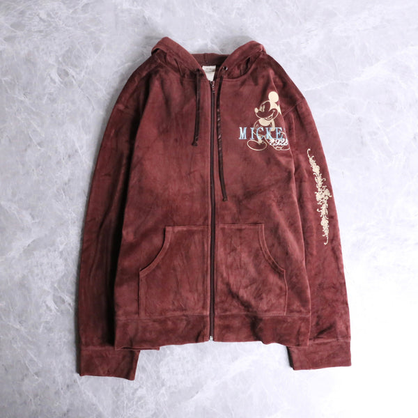 "Mickey" velour zip-up hoody