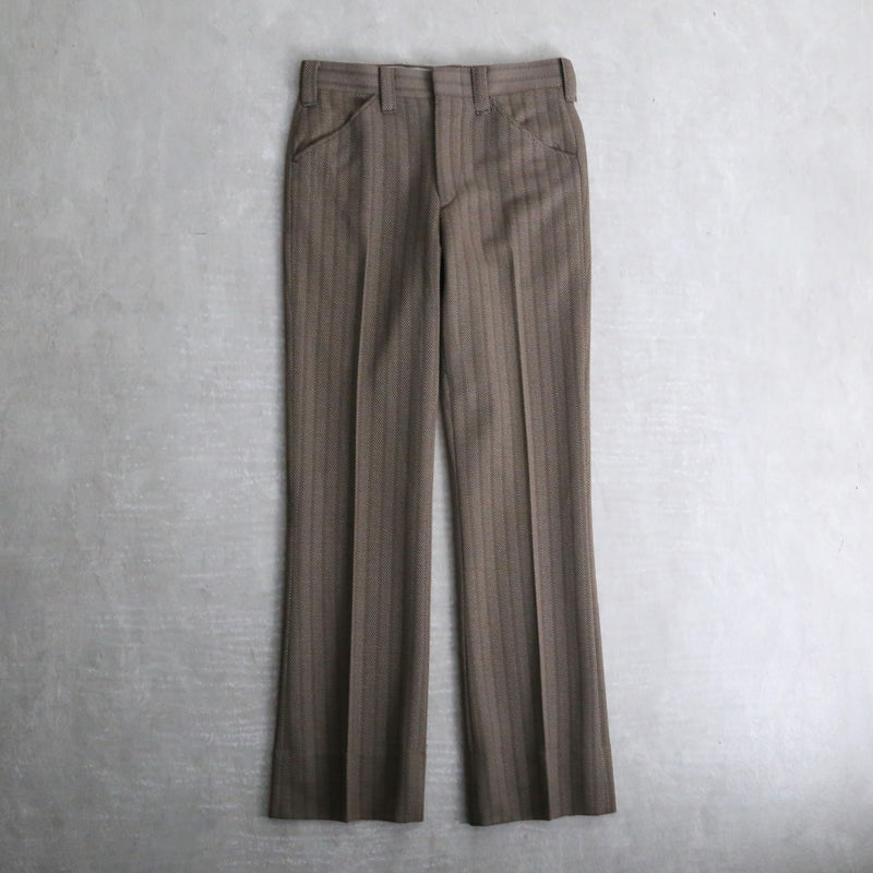 brown stripe semi flare pants