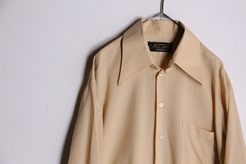 70's light yellow poly shirts