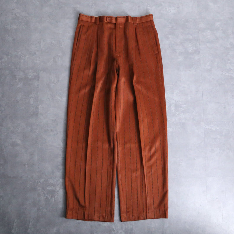 metallic orange color stripe slacks