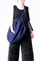 BISHOOL Wash Denim Volume OBI Bag