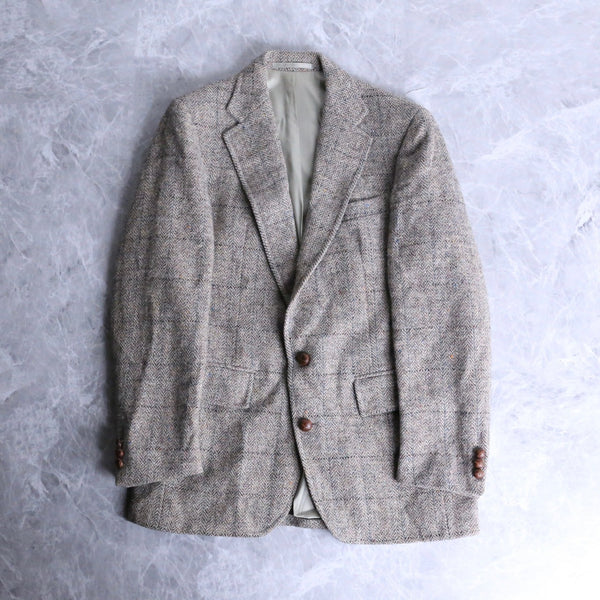"Harris tweed" light grey tweed tailored jacket