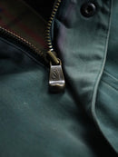 "NAUTICA" leather switch green cotton twill jacket