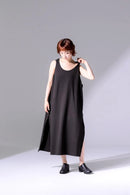 BISHOOL Rib Super Long Tank Top charcoal gray