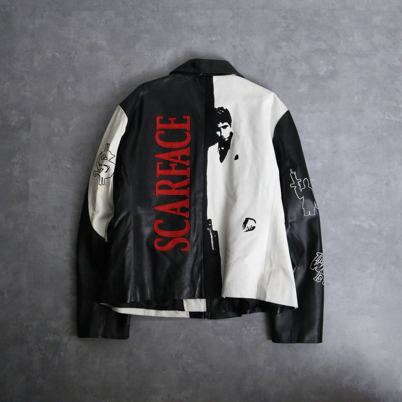 1990s "Scarface" leather bomber jacket